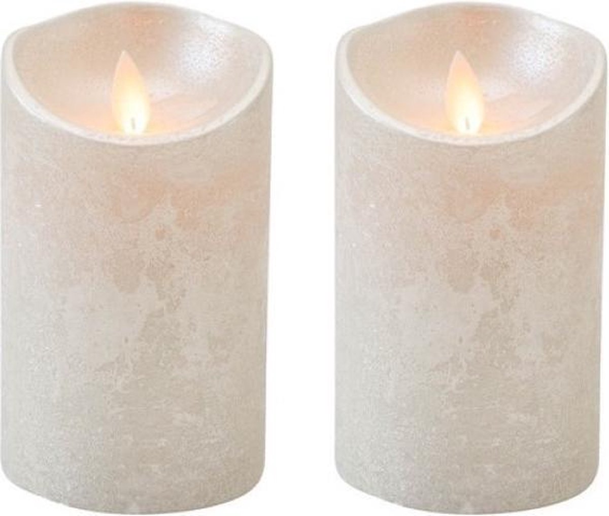 Anna's Collection 2x Zilveren LED kaarsen / stompkaarsen 12,5 cm - Luxe kaarsen op batterijen met bewegende vlam - Silver