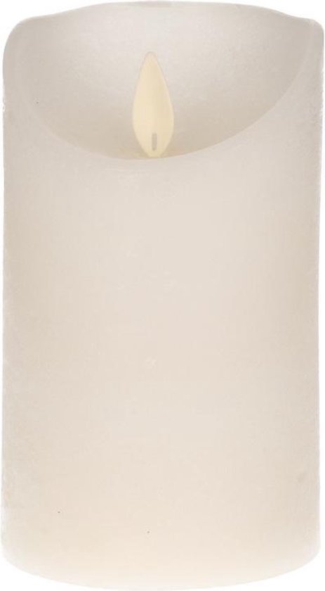 Anna's Collection 1xte LED kaars / stompkaars 12,5 cm - Luxe kaarsen op batterijen met bewegende vlam - Wit