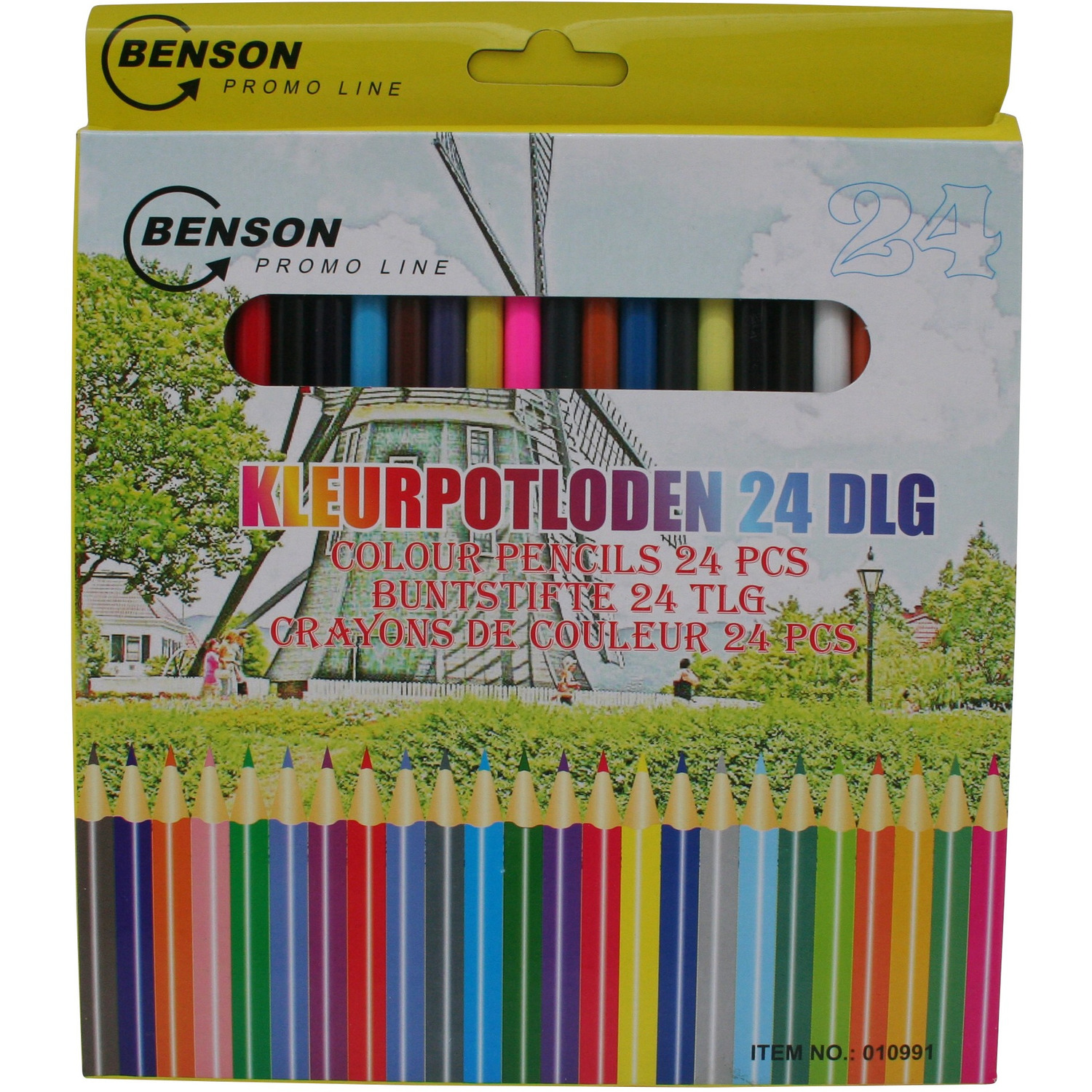 Ben Tools 24x Kleurpotloden in verschillende kleuren voor kinderen - Teken/hobby/knutselmateriaal - Tekenen/kleuren met potlood