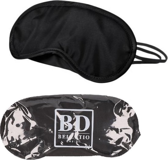 Bellatio Design 1x Comfortabele slaapmaskers / oogmaskers - microfiber - one size fits all - voor thuis en op reis - beter slapen - Zachte slaapmaskers met elastiek - Zwart