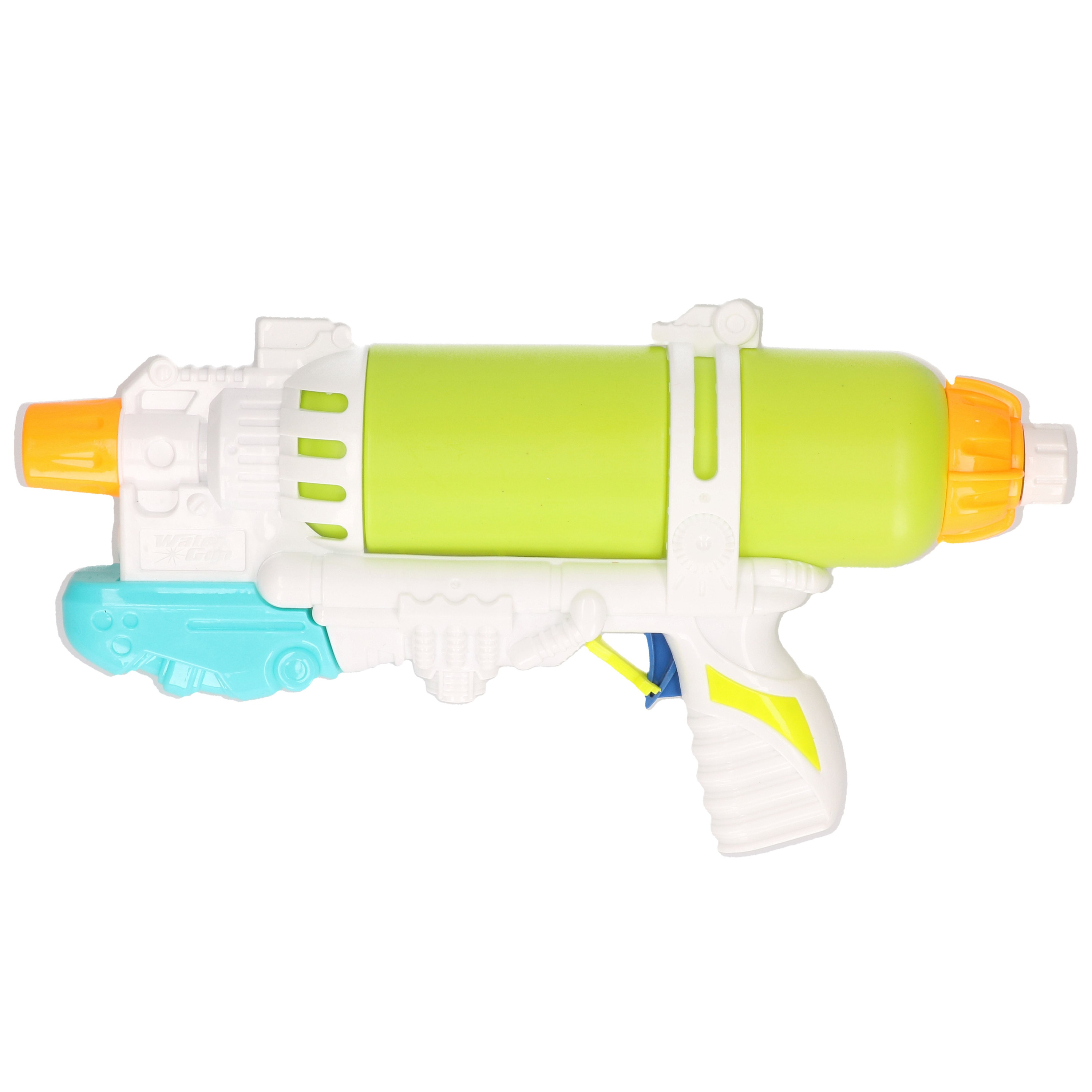 1x Waterpistolen/waterpistool groen/wit van 34 cm kinderspeelgoed - waterspeelgoed van kunststof