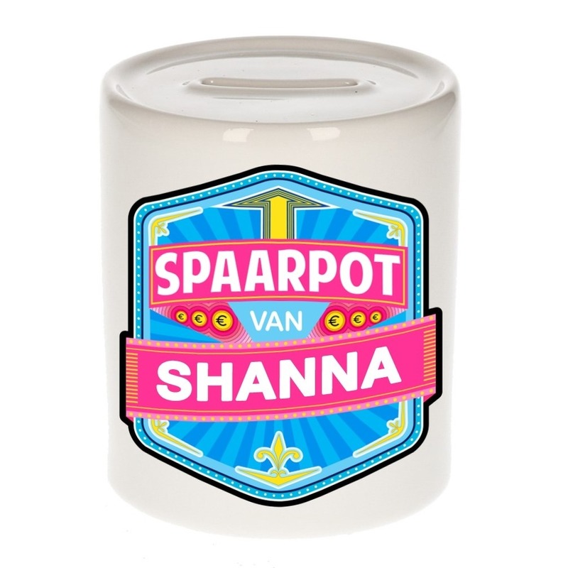 Bellatio Decorations Kinder spaarpot voor Shanna - keramiek - naam spaarpotten