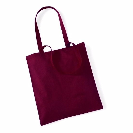 Katoenen tasje bordeaux 42 x 38 cm - Rood