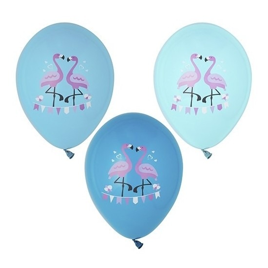 6x Flamingo print ballonnen 29 cm