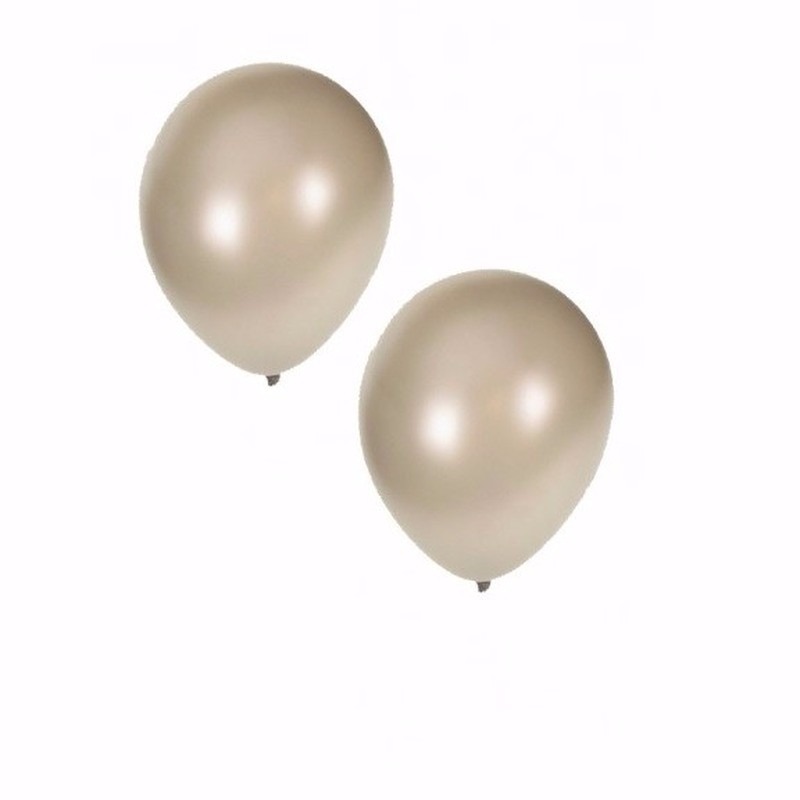 10x stuks metallic zilveren ballonnen 36 cm - Verjaardag party feestartikelen en versiering - Silver
