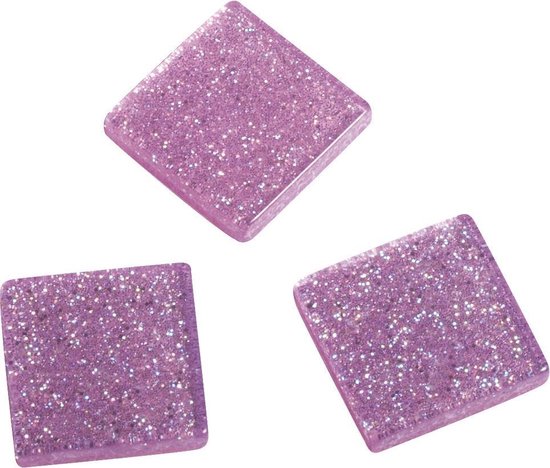 Rayher Hobby Acryl glitter mozaiek 1 cm - Roze