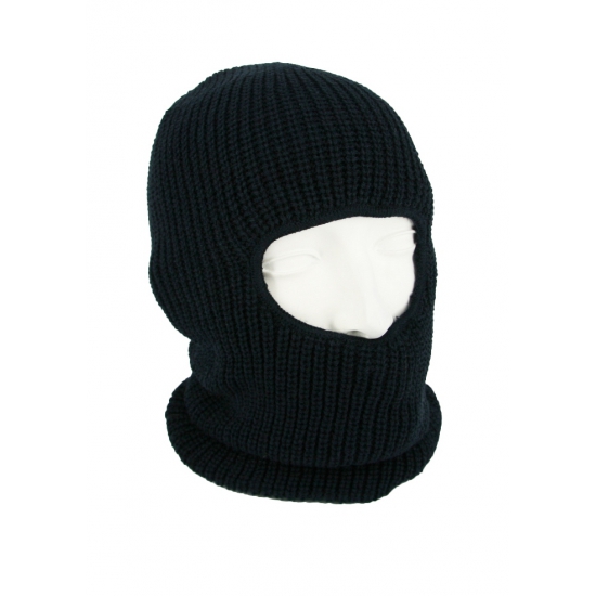 One hole muts / skimuts - navy blauw - one size - outdoor / bivak / wintersport - warme eengaats balaclava