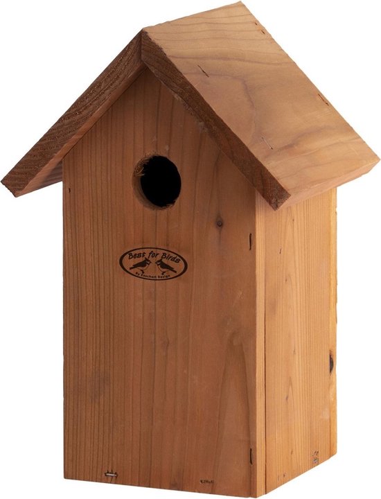 Houten vogelhuisje/nestkastje pimpelmees - Tuindecoratie vogelnest nestkast vogelhuisjes - Bruin