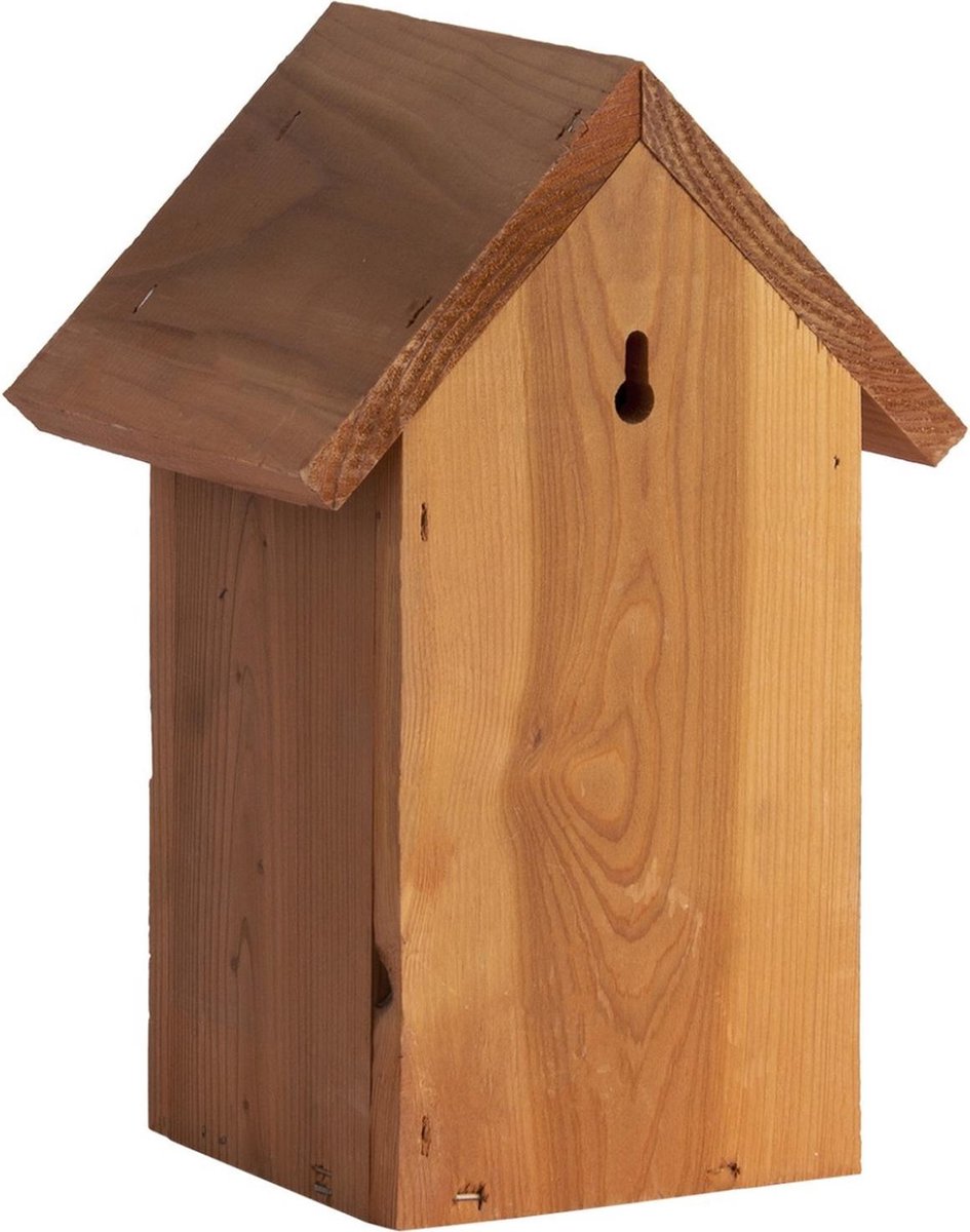 Houten vogelhuisje/nestkastje pimpelmees - Tuindecoratie vogelnest nestkast vogelhuisjes - Bruin