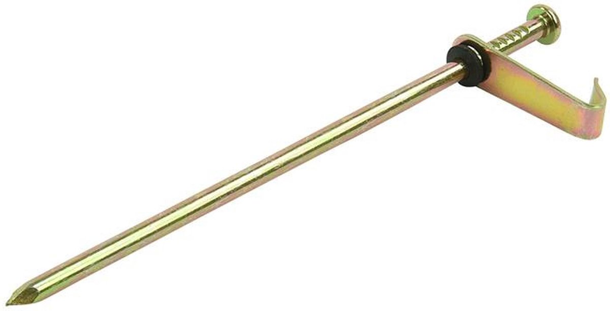 12x stuks grondpennen/tentharingen metaal met haak 21 cm - camping/kampeer accessoires - Silver