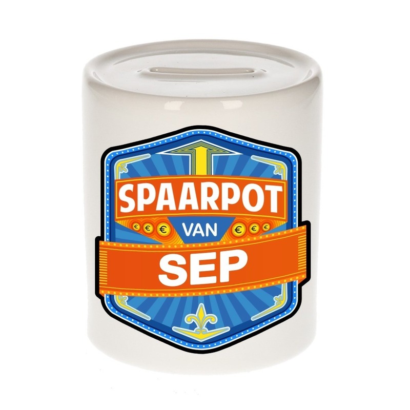 Bellatio Decorations Kinder spaarpot voor Sep - keramiek - naam spaarpotten