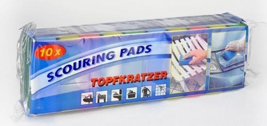 10x Schuursponsjes/schoonmaaksponsjes 9 cm - Huishoud/schoonmaakproducten - Afwassen/schoonmaken sponzen