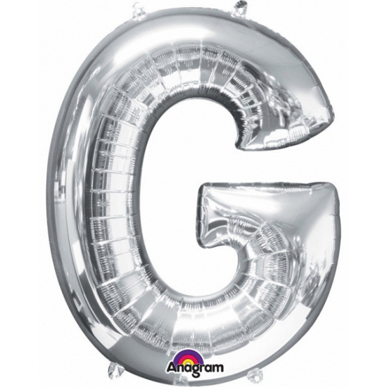Anagram Letter G ballon zilver 86 cm - Silver