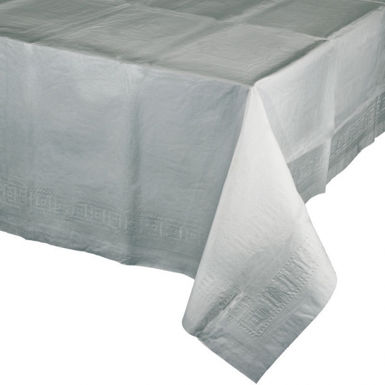 Tafelkleed zilver grijs 274 x 137 cm - Silver