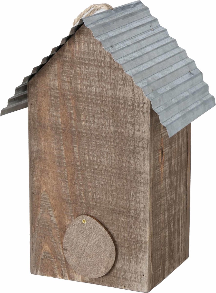 Vogelhuisje/nestkastjes Welcome hout 22 cm - Vogelhuisjes tuindecoraties - Bruin
