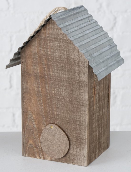 Vogelhuisje/nestkastjes Welcome hout 22 cm - Vogelhuisjes tuindecoraties - Bruin