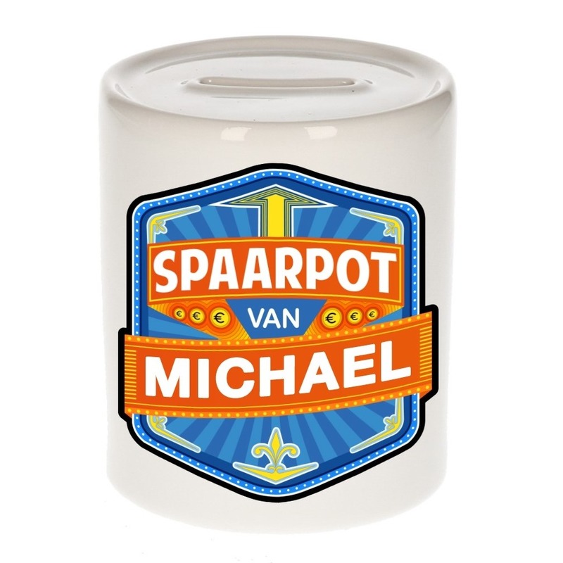 Bellatio Decorations Kinder spaarpot voor Michael - keramiek - naam spaarpotten