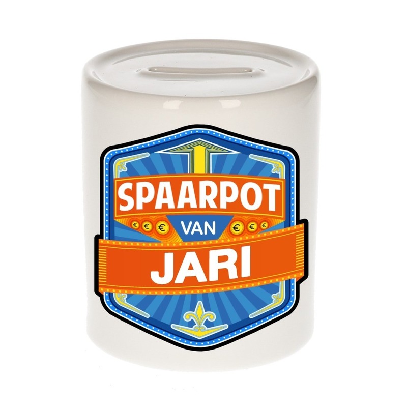 Bellatio Decorations Kinder spaarpot voor Jari - keramiek - naam spaarpotten