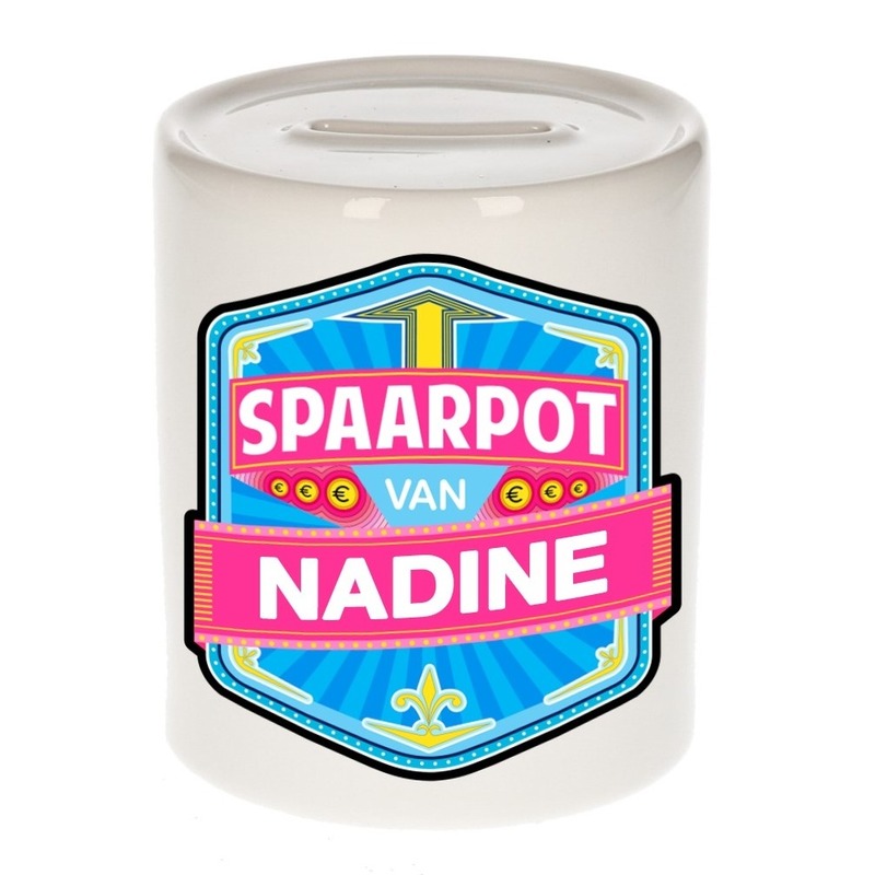 Bellatio Decorations Kinder spaarpot voor Nadine - keramiek - naam spaarpotten