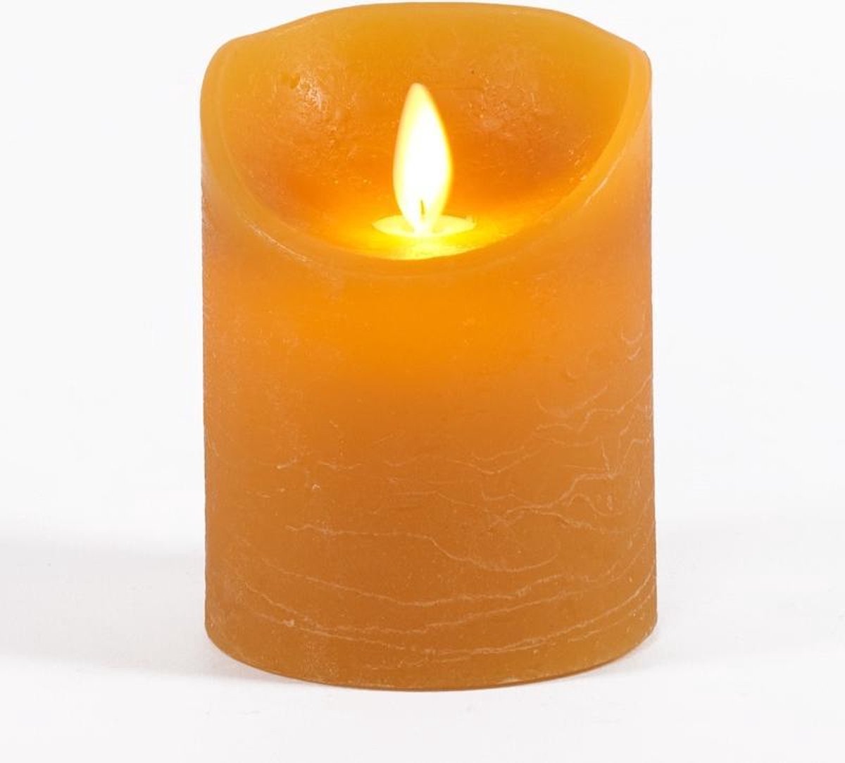 Anna's Collection 2x Oker gele LED kaarsen / stompkaarsen 10 cm - Luxe kaarsen op batterijen met bewegende vlam - Geel