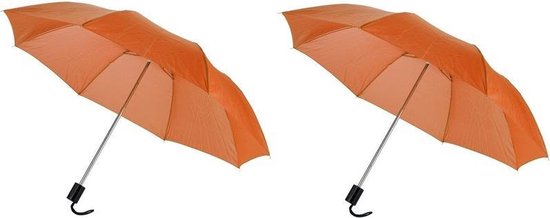 2x Kleine paraplus 93 cm - Paraplu's - Oranje