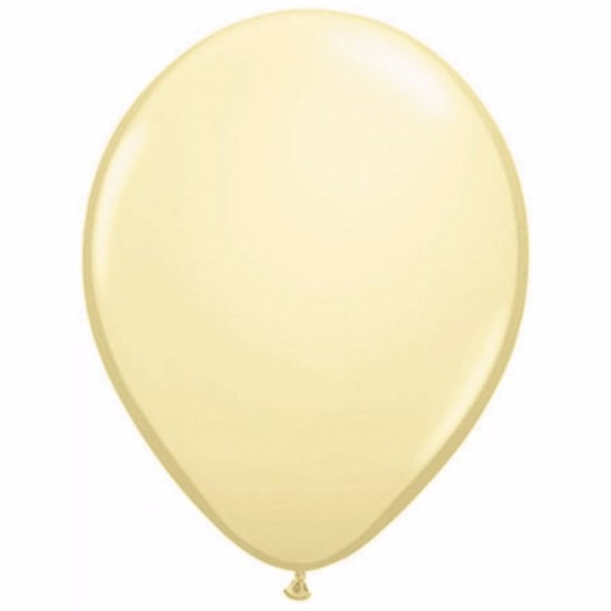 Metallic ivoren ballonnen 10 stuks - Wit