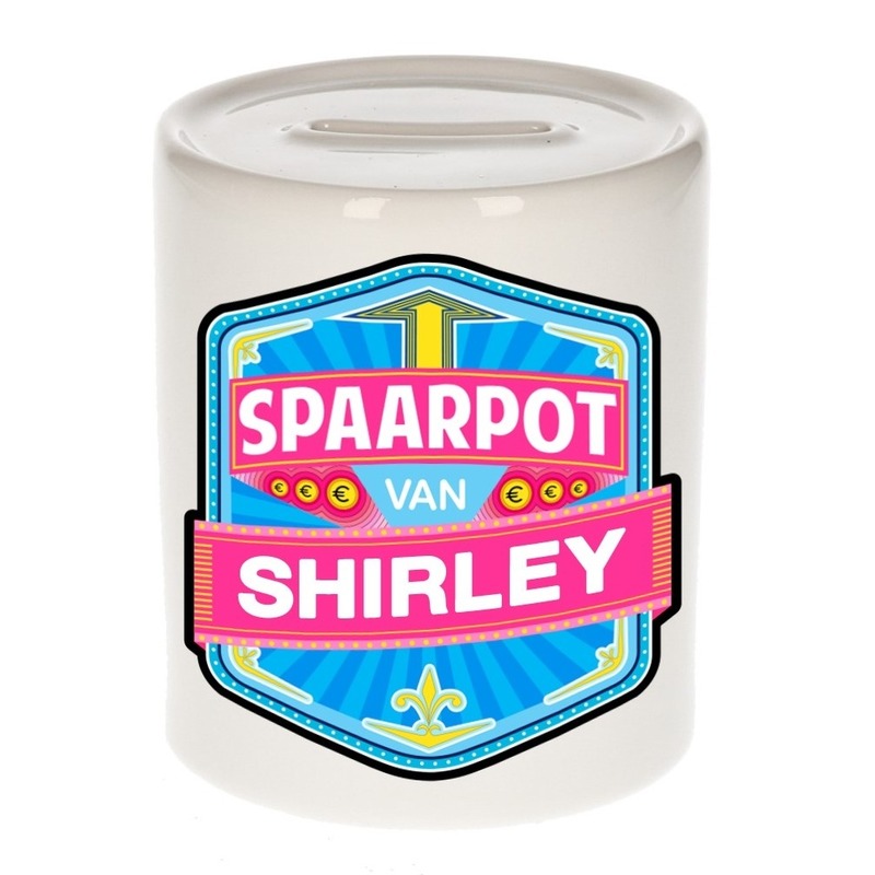 Bellatio Decorations Kinder spaarpot voor Shirley - keramiek - naam spaarpotten