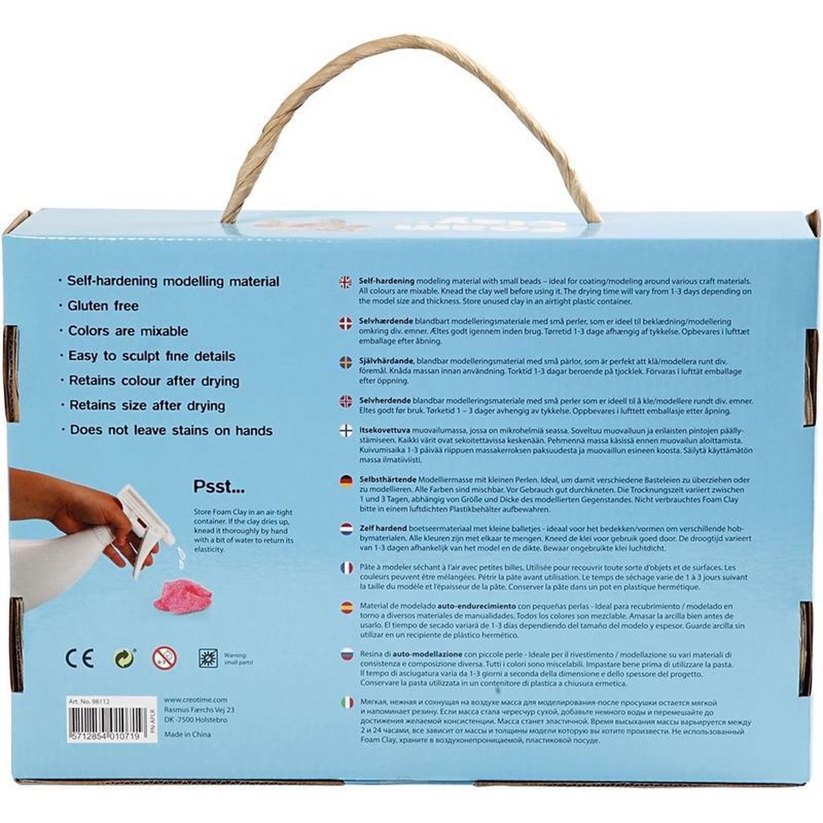 Knutselset foam klei met balletjes gekleurd - Glitter boetseer foam clay klei