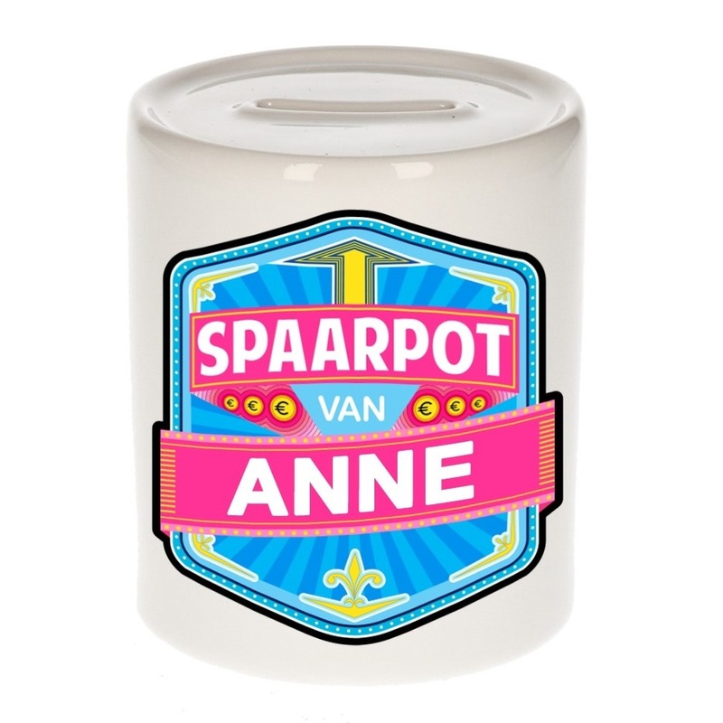 Bellatio Decorations Kinder spaarpot voor Anne - keramiek - naam spaarpotten