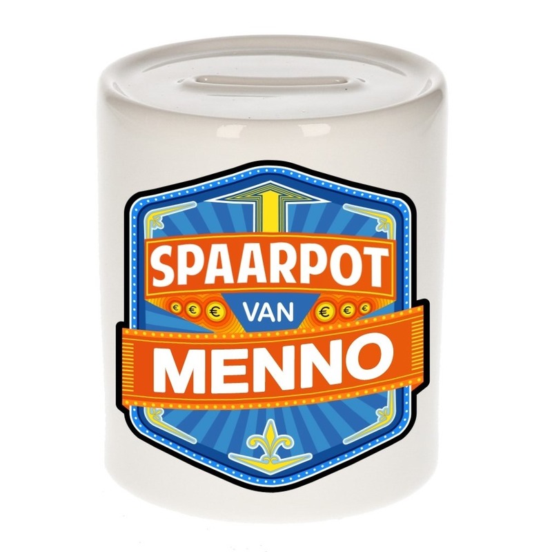 Bellatio Decorations Kinder spaarpot voor Menno - keramiek - naam spaarpotten