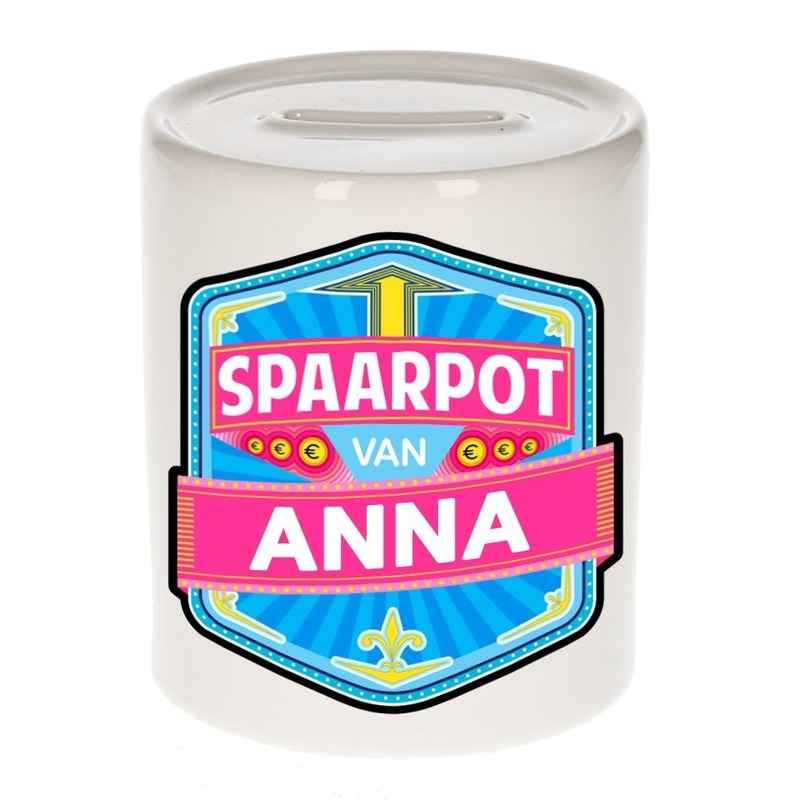 Bellatio Decorations Kinder spaarpot voor Anna - keramiek - naam spaarpotten