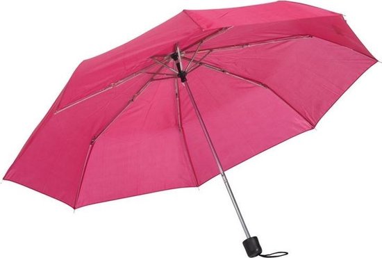 Opvouwbare mini paraplu fuchsia roze 96 cm - Voordelige kleine paraplu - Regenbescherming