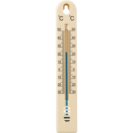 Ubbink Binnen/buiten thermometer kunststof 3 x 17 cm - Buitenthemometers - Temperatuurmeters - Beige