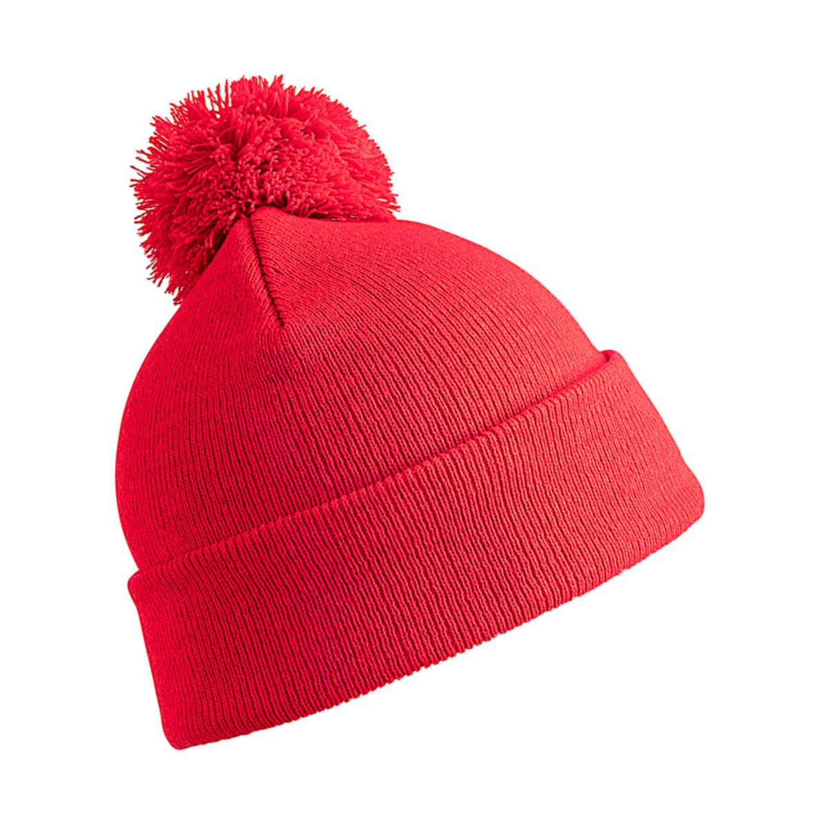 Result Trendy warme wintermuts in het met pom pom voor volwassenen - Damesmutsen / herenmutsen - 100% polyacryl - Rood