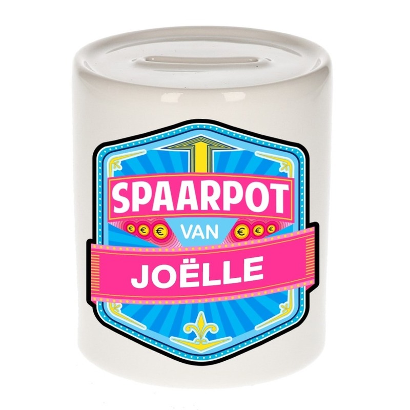 Bellatio Decorations Kinder spaarpot voor Jo?lle - keramiek - naam spaarpotten