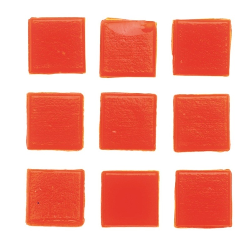30x stuks vierkante mozaiek steentjes oranje 2 x 2 cm - Hobby materialen - Rood