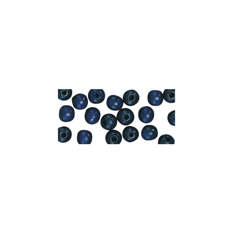 Rayher Hobby Donkerblauwe hobby kralen van hout 6mm - 115x stuks - DIY sieraden maken - Kralen rijgen hobby materiaal