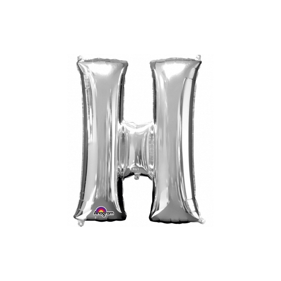 Anagram Letter H ballon zilver 86 cm - Silver