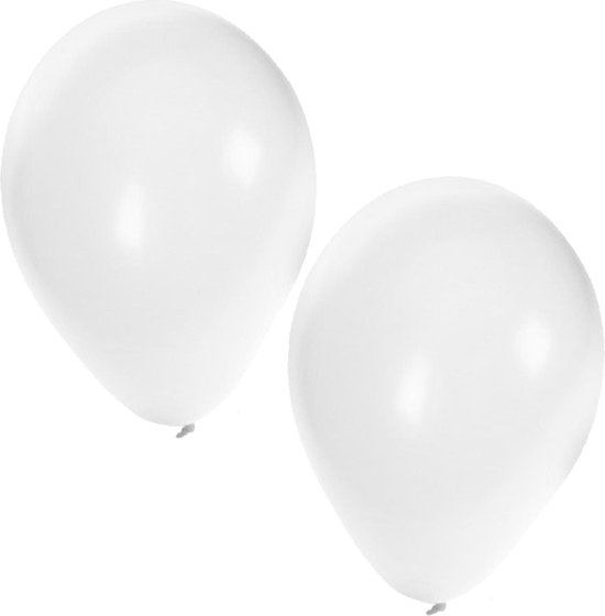 25x stukste party ballonnen - 27 cm - ballonnen voor helium en lucht - Feestartikelen/versiering - Wit