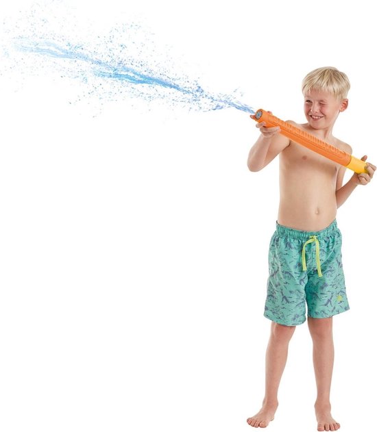 2x Waterpistolen van foam met bereik van 9 meter - 54 cm - Zomer speelgoed - Buitenspeelgoed - Waterspeelgoed/watergevechten
