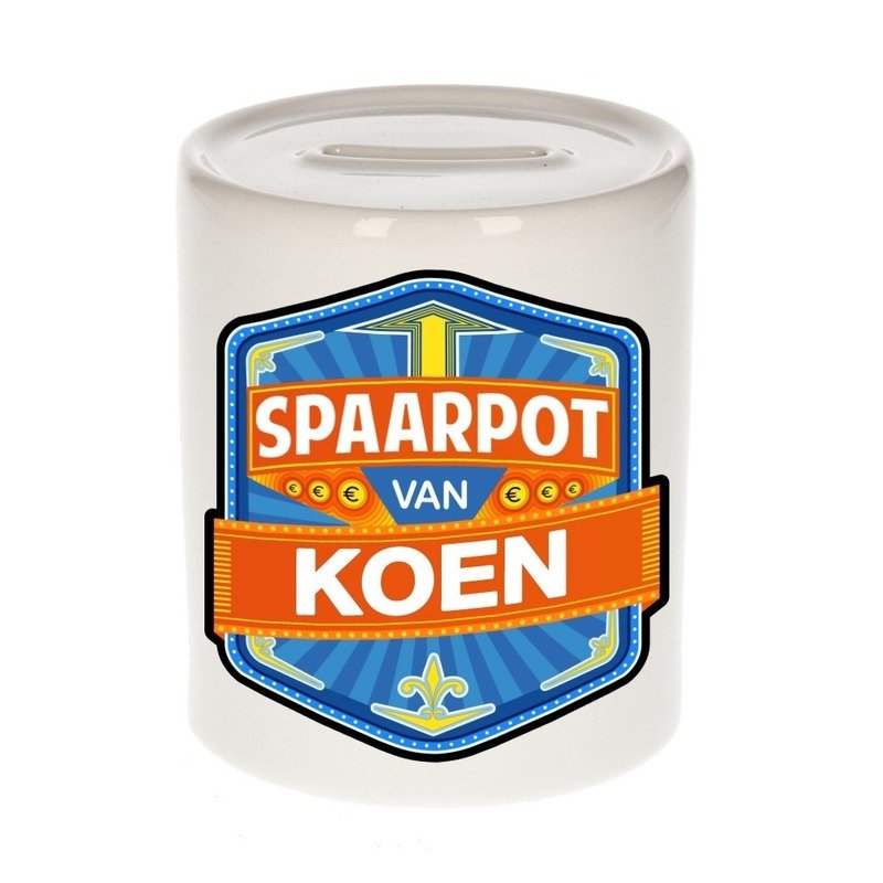 Bellatio Decorations Kinder spaarpot voor Koen - keramiek - naam spaarpotten