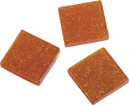 Rayher Hobby Acryl glitter mozaiek 1 cm - Oranje