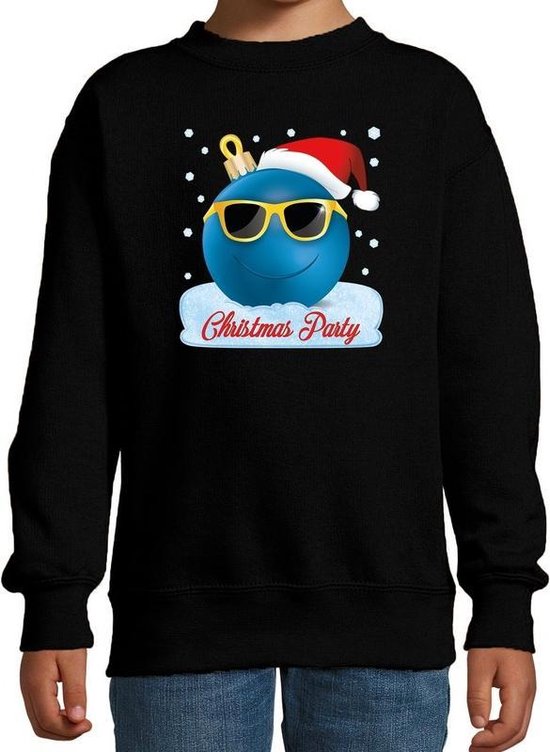 Bellatio Decorations Foute kersttrui / sweater Christmas party coole / stoere kerstbal - voor jongens - kerstkleding / christmas outfit - Zwart