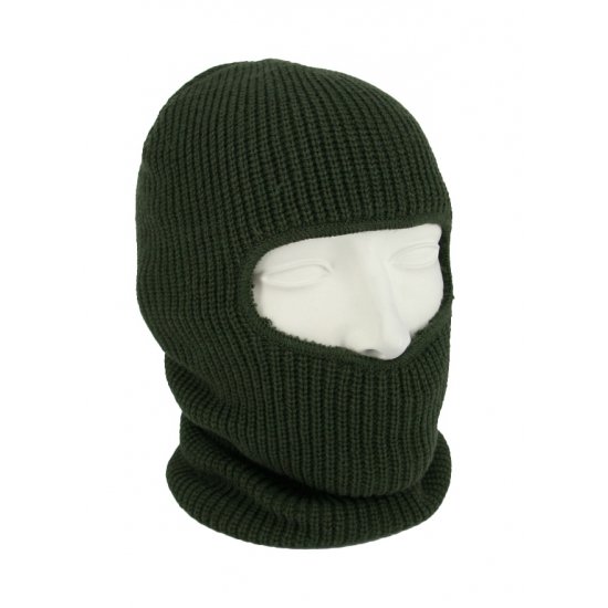 One hole muts / skimuts - leger - one size - outdoor / bivak / wintersport - warme eengaats balaclava - Groen