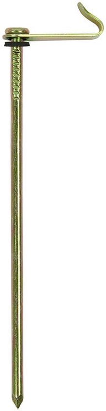 6x Stuks grondpennen/tentharingen metaal met haak 21 cm - camping/kampeer accessoires - Silver