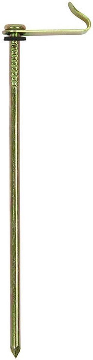 6x Stuks grondpennen/tentharingen metaal met haak 21 cm - camping/kampeer accessoires - Silver