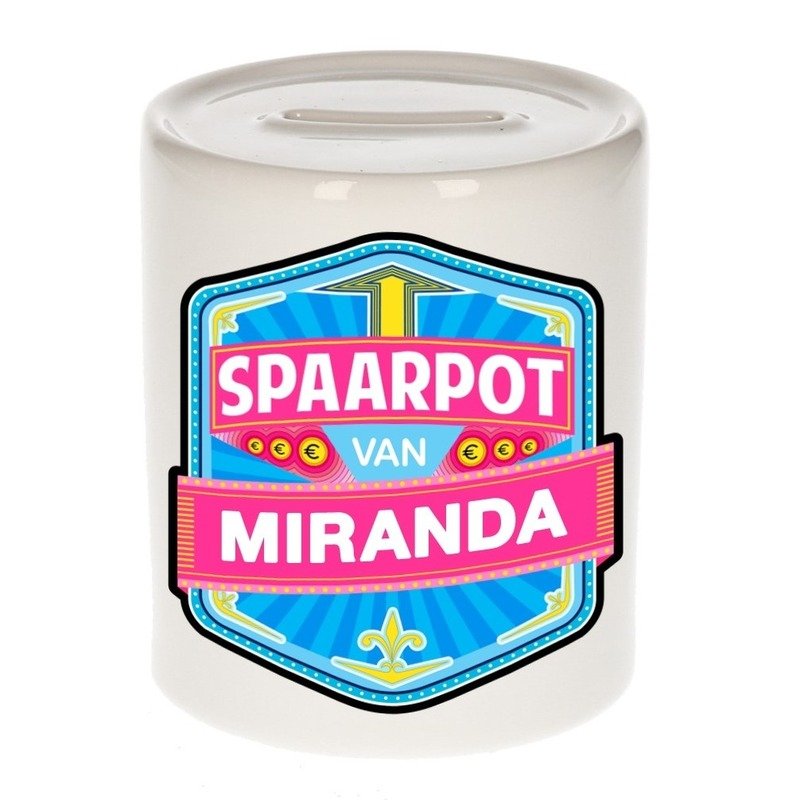 Bellatio Decorations Kinder spaarpot voor Miranda - keramiek - naam spaarpotten