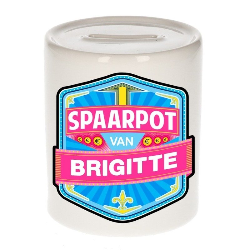 Bellatio Decorations Kinder spaarpot voor Brigitte - keramiek - naam spaarpotten