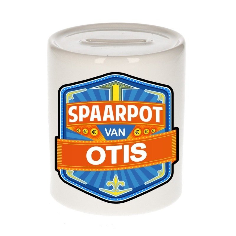 Bellatio Decorations Kinder spaarpot voor Otis - keramiek - naam spaarpotten