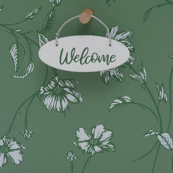 2x Vogelhuisje/nestkastjes groen/wit hout 22 cm - Vogelhuisjes tuindecoraties